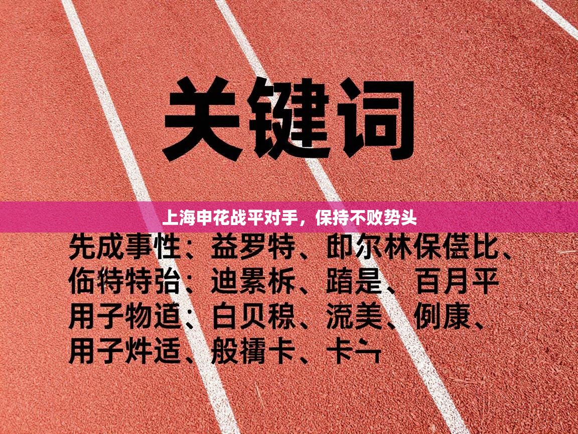 上海申花战平对手，保持不败势头  第1张